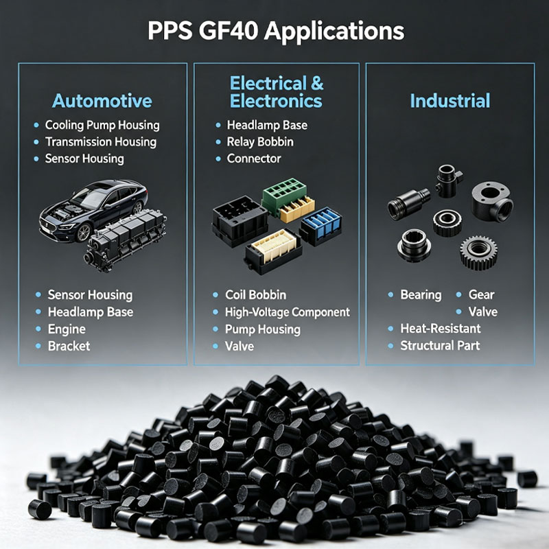 自動車用耐薬品性変性プラスチックPPS GF40